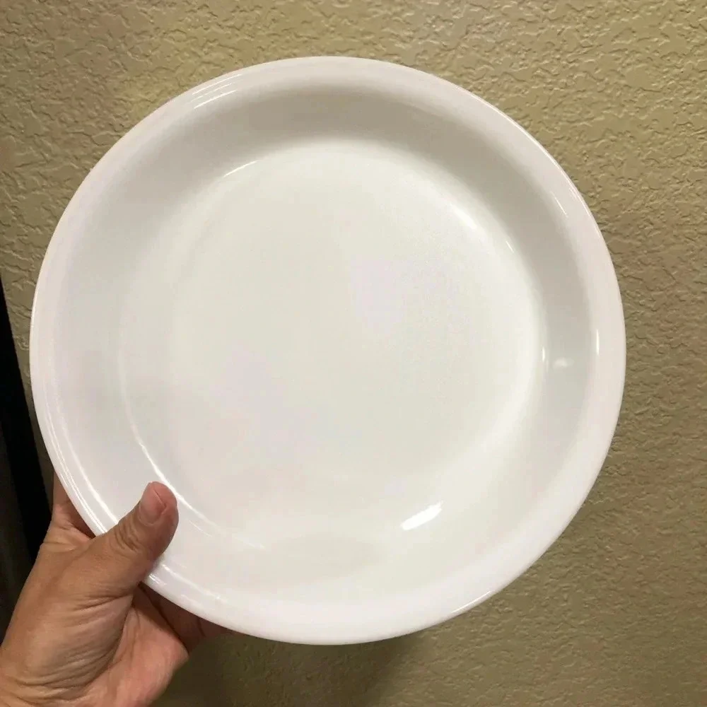 VTG MILK GLASS PYREX CORNINGWARE WHITE PIE DISH